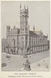 Philadelphia: Der Freimaurertempel, Nordostecke Broad und Filbert Streets