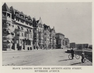 Block, Blick nach Süden von der Seventy-Sixth Street, Riverside Avenue