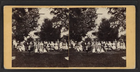 Kinder und Spielplatz, Oneida Community, New York State, ca. 1870