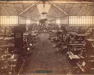 Maschinenhalle vom nördlichen Ende aus, Centennial International Exhibition in Philadelphia, 1876