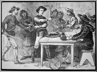 Texas Rangers verhaften einen mexikanischen Gesetzlosen, ca. 1880