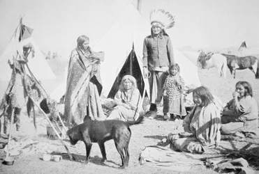 Das Sioux-Reservat in Pine Ridge, South Dakota, um 1890