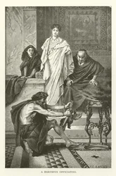 Ein Haruspex bei der Arbeit