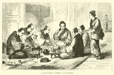 Eine japanische Familie beim Abendessen