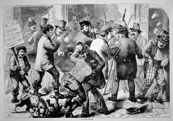 An den Wahlurnen, ca. 1850