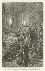 Taufe von Stephan dem Frommen durch Papst Silvester II.