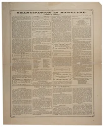 Flugblatt zur Rekrutierung von Afroamerikanern und zur Feier der Emanzipation in Maryland, Ringwalt & Brown (fl.1863-1865), ca. 1. November 1864
