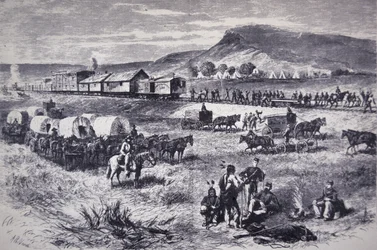 Bau der Northern Pacific Railroad, aus 