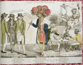 Cinque-Tetes oder das Pariser Monster, Karikatur zur XYZ-Affäre, 1797