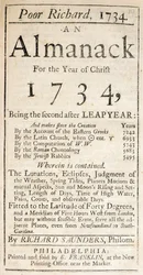 Titelblatt von Poor Richard, ein Almanach, 1734
