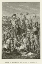 Tod von Manfred in der Schlacht von Benevent