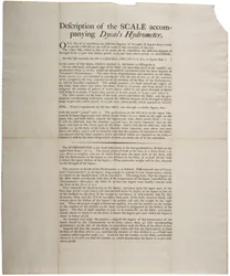 Beschreibung der Skala des beigefügten Dycass-Hydrometers, 1790