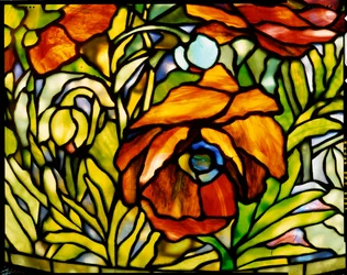 Detail einer "Orientalischen Mohnblume" Tischlampe, Tiffany Studios, 1902