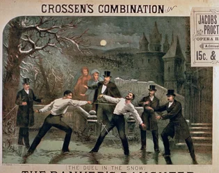 Duell im Schnee, Plakat für The Bankers Daughter, mit Crossens Combination im Jacobs & Procter Opera House