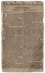 Erste Ausgabe des Boston News-Letter, 1704