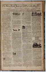 Titelseite des New York Journal and Patriot Register, 21. August 1793