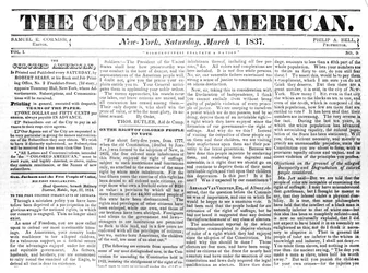 Titelseite von The Colored American, 4. März 1867