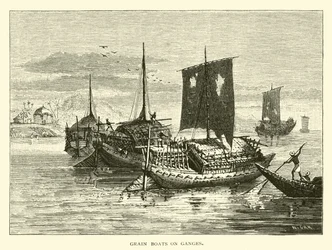 Getreideboote auf dem Ganges