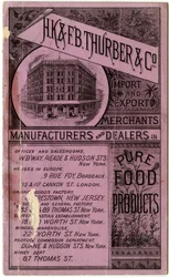 H.K. & F.B. Thurber & Co. Handelsbroschüre, recto