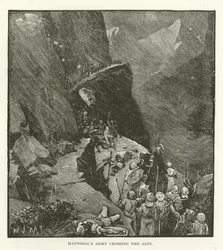 Hannibals Armee überquert die Alpen