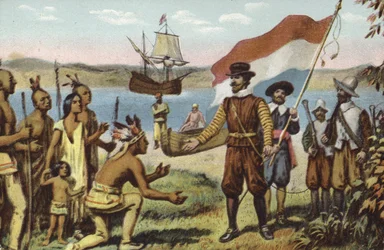 Henry Hudson landet auf Manhattan