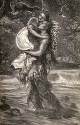 Hiawatha und Minnehaha, Illustration aus dem Gedicht 