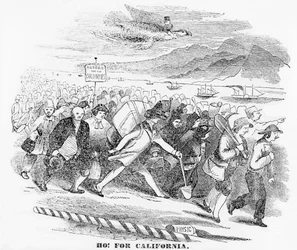 Ho! für Kalifornien, Illustration aus dem New York Atlas, 14. Januar 1849