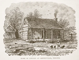 Heimat von Lincoln in Gentryville, Indiana, aus einem Buch veröffentlicht 1896
