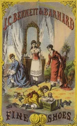 Damen probieren Schuhe an