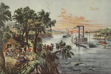 Niedrigwasser im Mississippi, veröffentlicht 1868, Currier & Ives