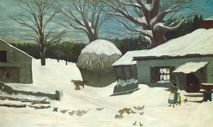 New England Farm im Winter, ca. 1850