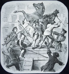 New Yorker Rebellen reißen die Statue des verhassten Georg III. von England nieder