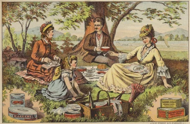 Picknick am Wasser, genießen Dosenfisch