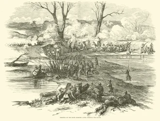 Position des sechsten Missouri nach dem Überqueren des Bayou, Dezember 1862