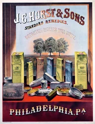 Plakat, das J.E. Hurst & Sons Standard Remedies - Brighter Hours will Come bewirbt