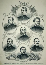 Sieben Porträts von Generälen der Unionsarmee des Potomac