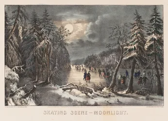 Schlittenszene - Mondlicht
