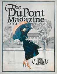 Etwas Neues in Sportbekleidung, Titelseite des DuPont Magazins, April 1921