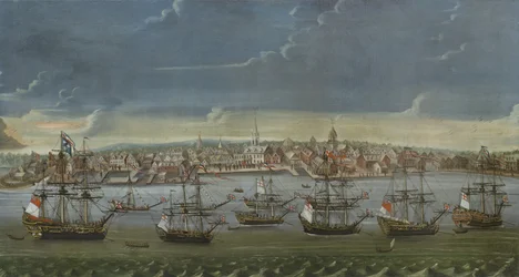 Südostansicht der Stadt New York, um 1756-7