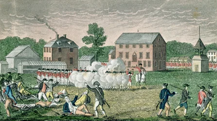 Die Schlacht von Lexington, 19. April 1775, aus 