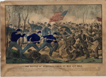 Die Schlacht von Spottsylvania, Va. 12. Mai 1864, veröffentlicht von Currier & Ives, ca. 1864