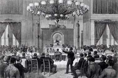 Die farbige Nationalkonvention in Sitzung, Nashville, Tennessee, 5.-7. April 1876, aus 