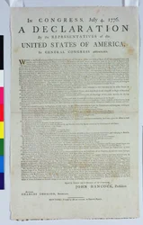 Die Unabhängigkeitserklärung, gedruckt von Hugh Gaine, 1776