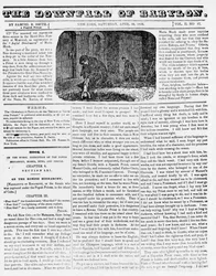 Der Untergang Babylons, Illustration aus einer antikatholischen Flugschrift, die eine Nonne zeigt, die einen ermordeten Säugling in eine Grube wirft, 1836