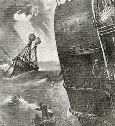 Das Feuerschiff und einlaufender Dampfer, Frontispiz-Illustration aus Appletons Journal, 4. Mai 1872