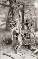 Der Tod von Tecumseh während der Schlacht am Thames, 5. Oktober