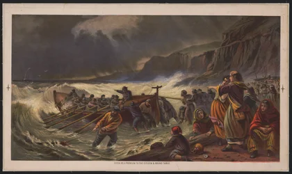 Der Aufbruch, das Starten des Rettungsbootes, ca. 1878