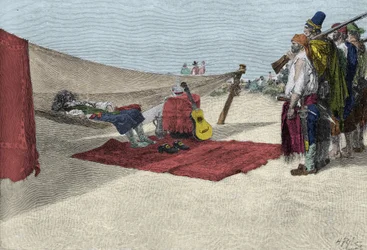 Der Pirat Sir Henry Morgan rekrutiert Männer für den Angriff auf Panama um 1670. Buch der Piraten Buccaneers und Marooners des spanischen Main von Howard Pyle