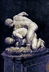 Die Ringer, Illustration aus Geschichte Griechenlands von Victor Duruy, veröffentlicht 1890