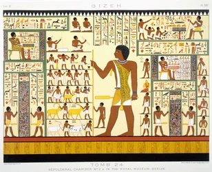 Grab 24, Grabkammer Nr. 2a, aus Gizeh, Band II, Tafel XIV aus, Band 2 Altes Ägypten von Samuel Augustus Binion, veröffentlicht 1887